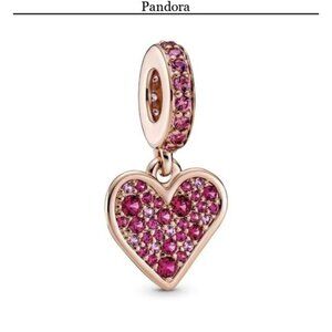 Pandora Pink Crystal Heart Bracelet Charm